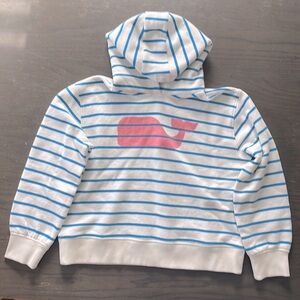 Girls Vineyard Vines Striped Relaxed Hoodie,  Medium
